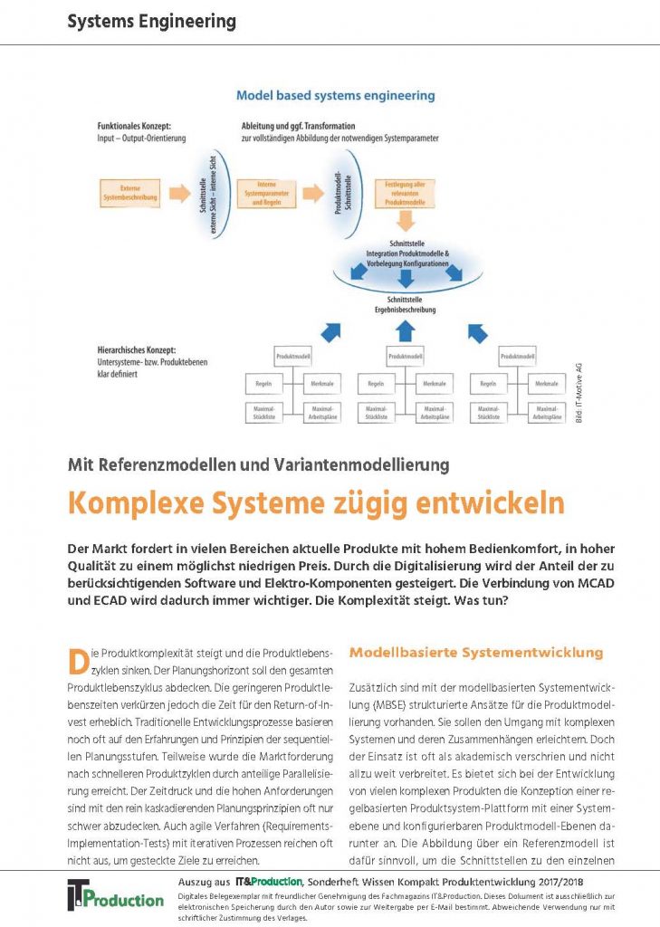 Komplexe Systeme zügig entwickeln Schaubild und Artikel