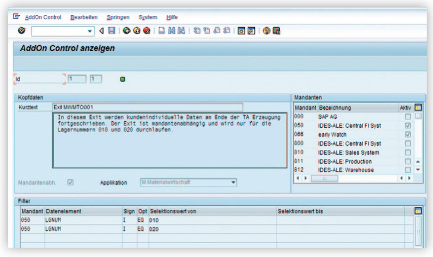 Das AddOn Control Tool für SAP ERP-Systeme