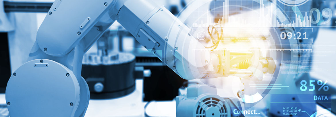 Digitale Geschäftwelt in der Industrie 4.0 - Roboterarm