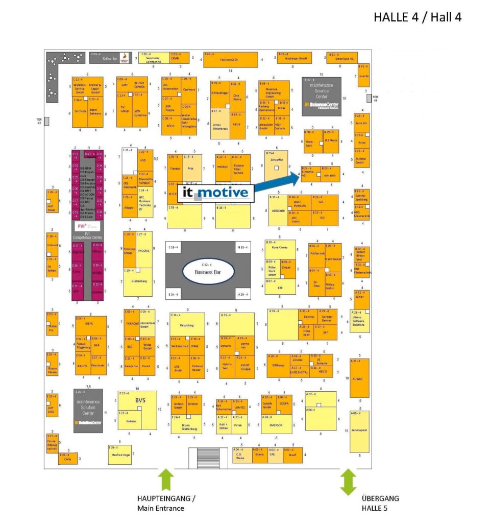 Hallenverzeichnis der it-motive auf der Maintenance 2020 in Dortmund