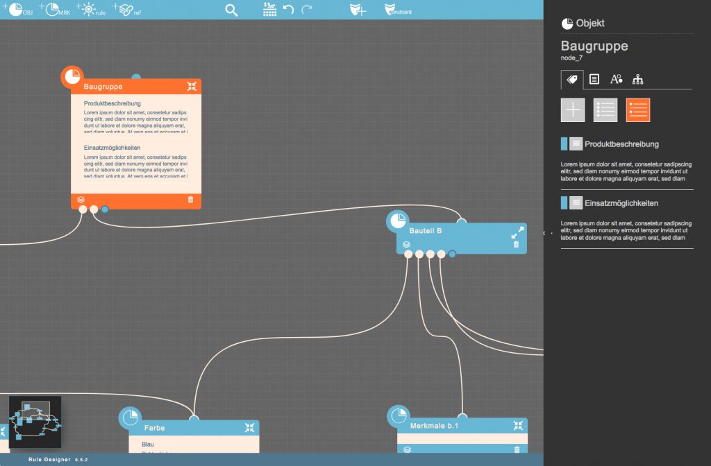 itm Rule Designer Produkt modellieren Programm Ansicht